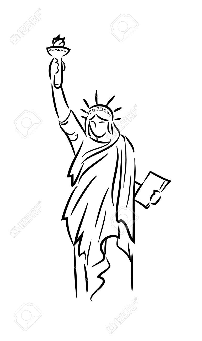 770x1300 Drawn Statue Of Liberty