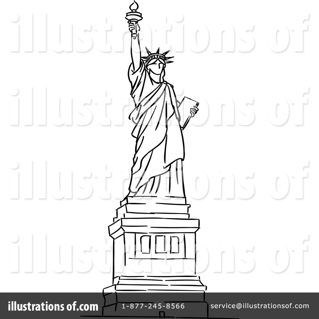 1024x1024 Statue Of Liberty Clipart Black And White