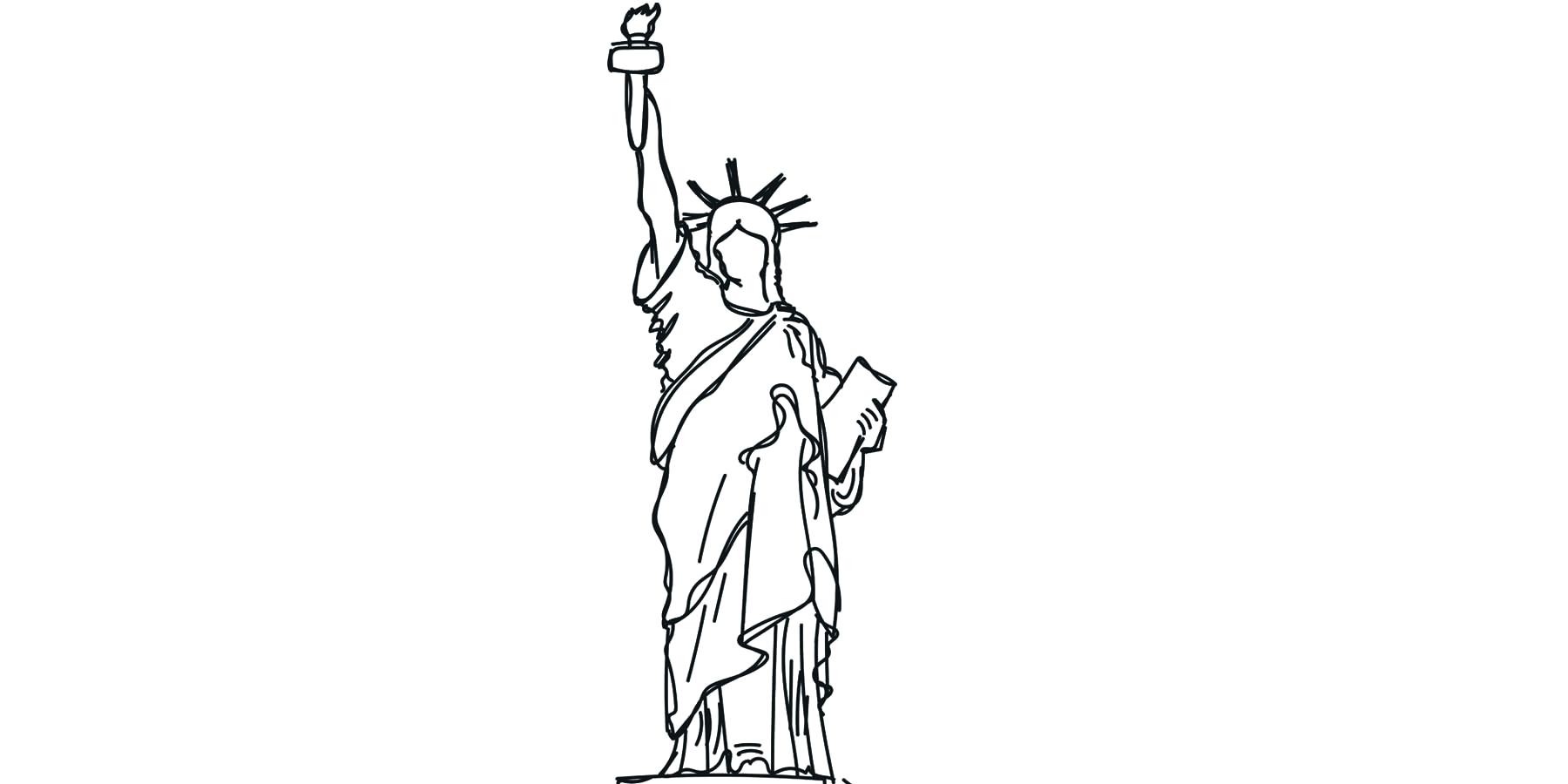 1800x900 Coloring Statue Of Liberty Coloring Funny Vector Illustration