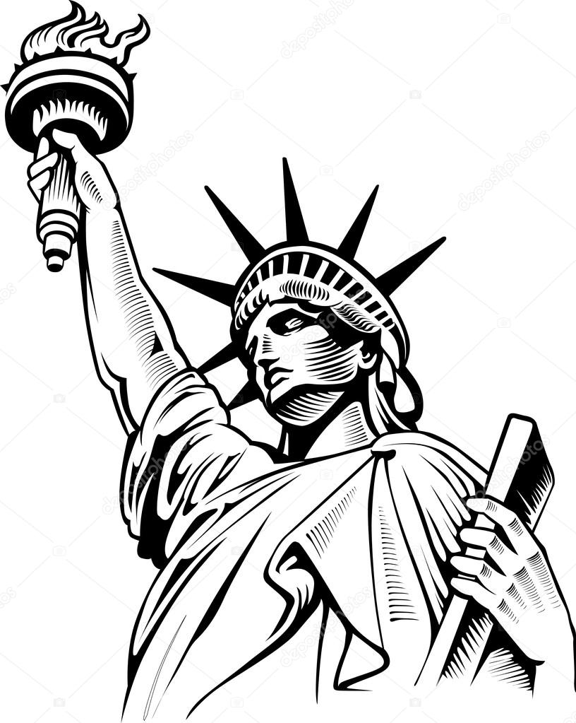 816x1023 Statue Of Liberty, New York, Usa Stock Vector Volod2943