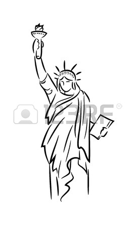 267x450 Drawn Statue Of Liberty Line Drawing
