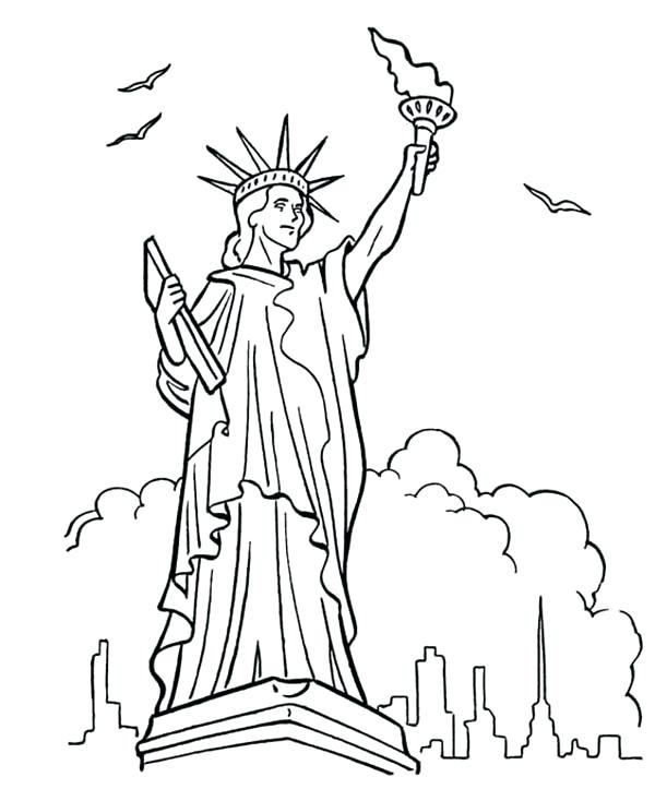 600x734 Statue Of Liberty Coloring Page Best Coloring Pages