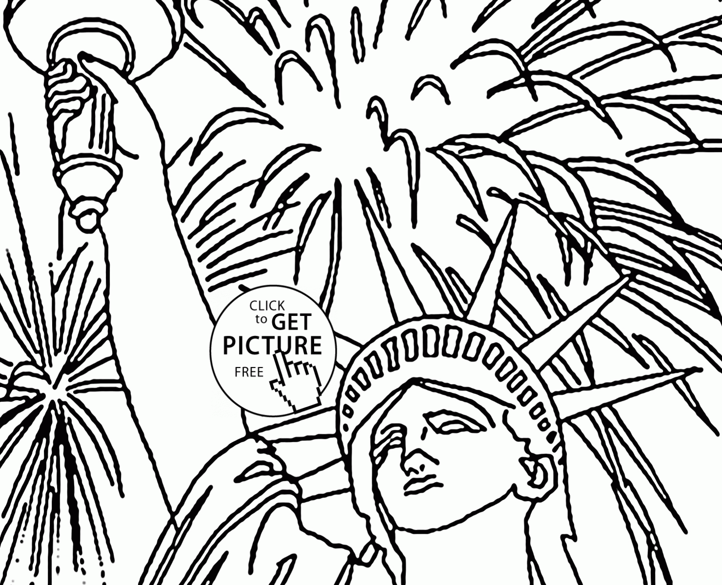 1480x1200 Coloring Book Page Of Statue Liberty Free Download Clip Pages