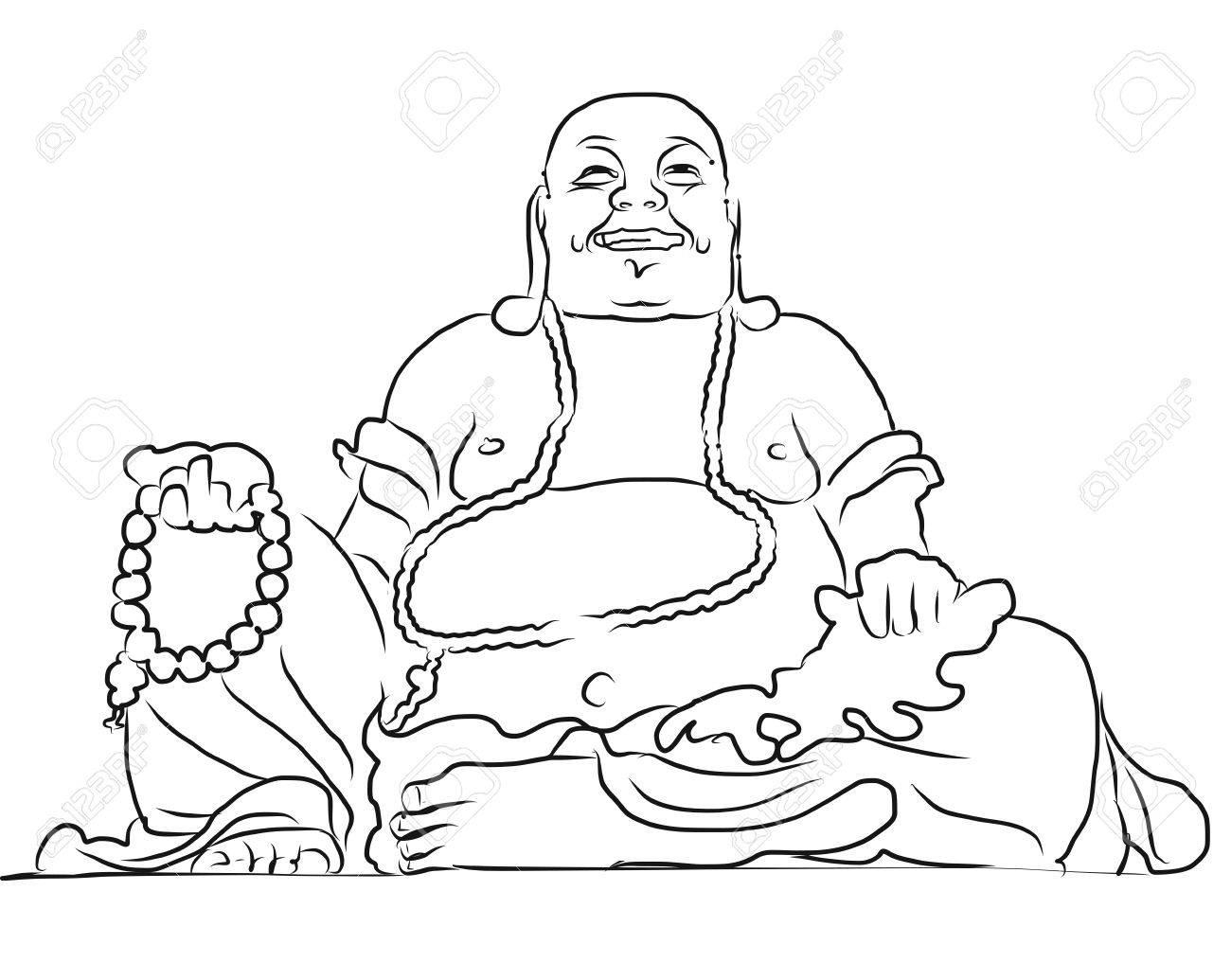 1300x1035 Maitreya Buddha Outline Vector Drawing, Sitting On Top Of Cam