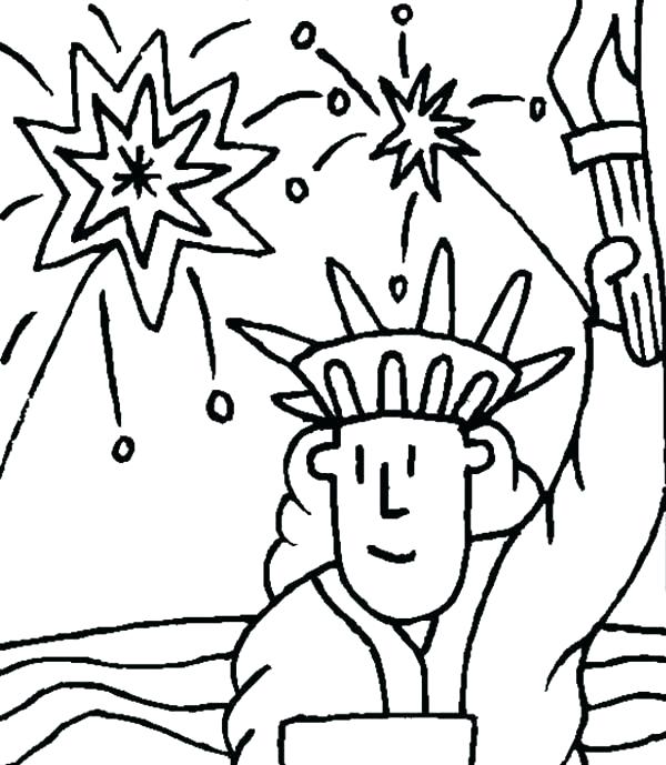 600x689 Statue Of Liberty Face Drawing Outline