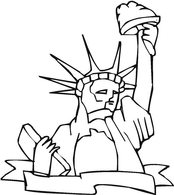 600x671 Statue Liberty The Proud America Coloring Page Statue