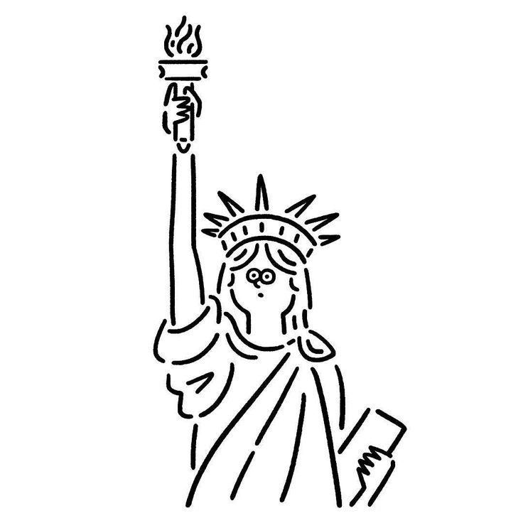 736x736 Statue Of Liberty Vector Hand Drawn Illustration Stock Vector Art