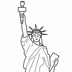 234x234 Statue Of Liberty Line Art !my Coloring Pages
