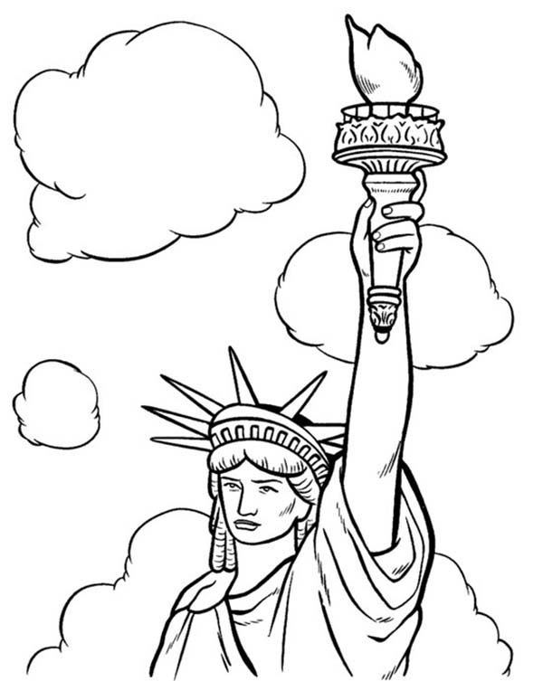 600x753 4 July Statue Of Liberty Coloring Page