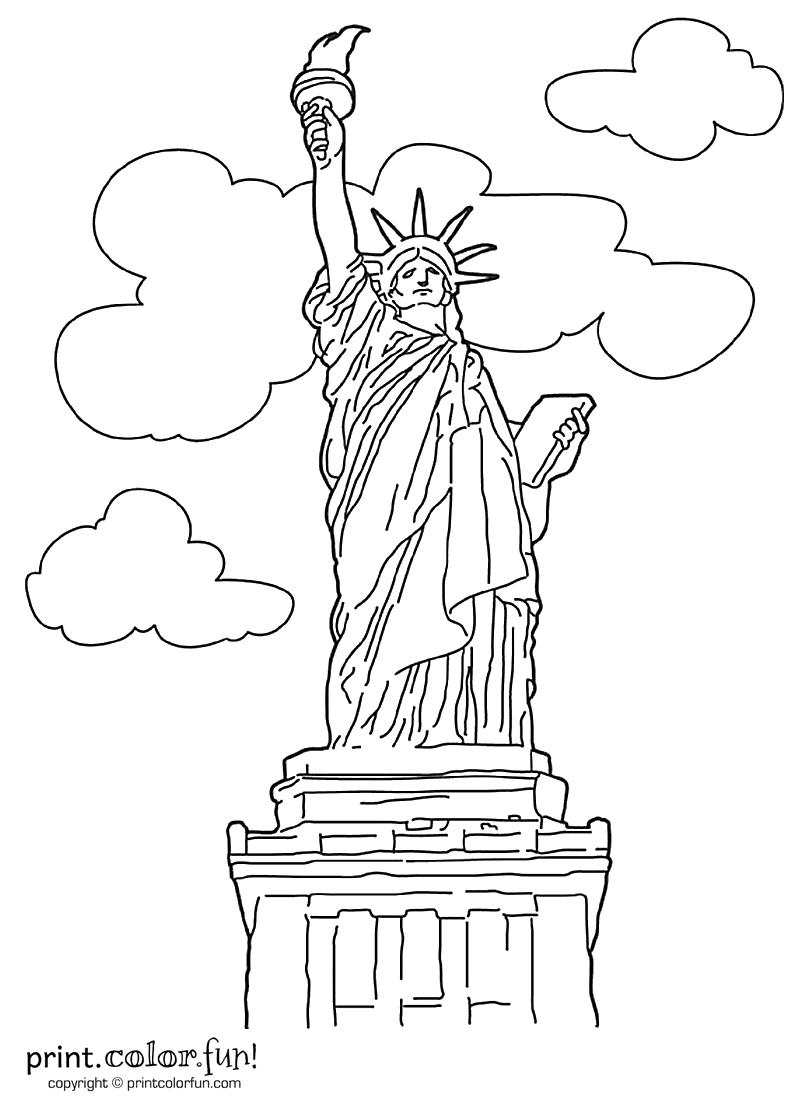 800x1100 Statue Of Liberty Coloring Page