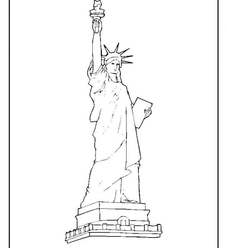 790x864 Free Printable Statue Of Liberty Coloring Pages For Kids Adult
