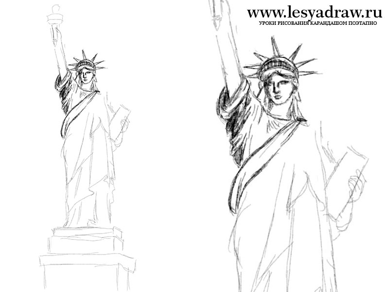 800x600 How To Draw The Statue Of Liberty Step By Step