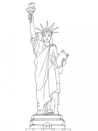 384x512 Statue Of Liberty Drawing For Kids