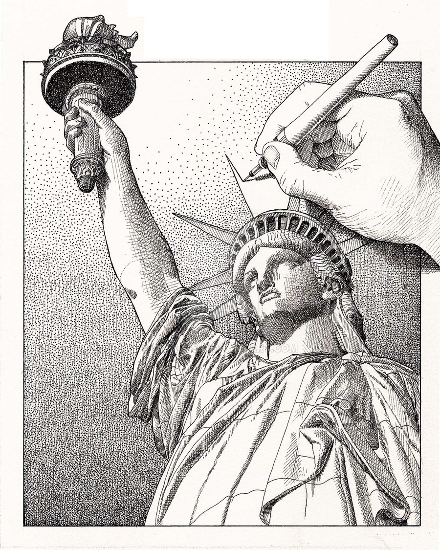900x1125 Drawing Statue Of Liberty By Dicarts
