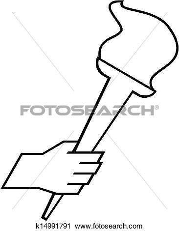 366x470 Hand Holding Torch Clipart