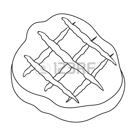 450x450 Grilled Steak Icon In Cartoon Style Isolated On White Background