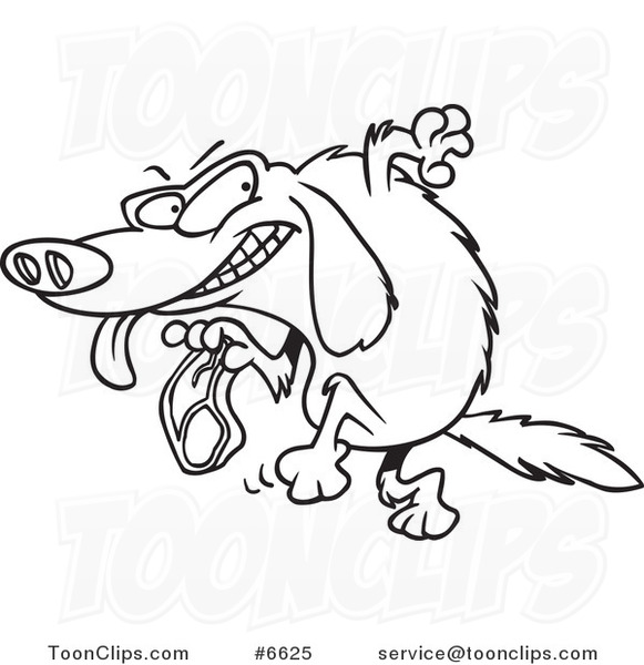 581x600 Cartoon Black And White Line Drawing Of A Golden Retriever