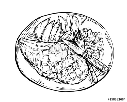 500x400 Isolated Detail Vintage Hand Drawn Food Sketch Illustration