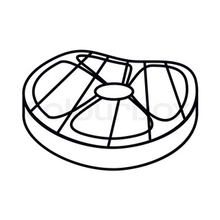 320x320 Thin Line Flat Design Of Pieces Of Beef With Set Of Sharp Tools