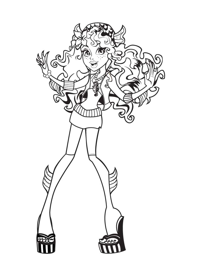 820x1060 Monster High Robecca Steam Look Pull Coloring Page Monster High