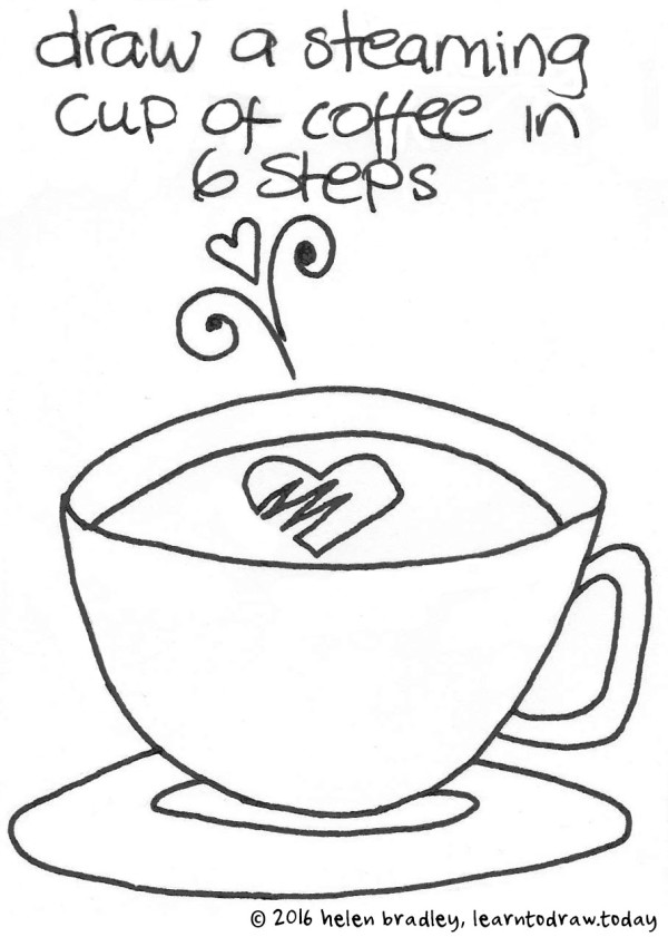 600x841 Coffee Cup And Steam Learn To Draw