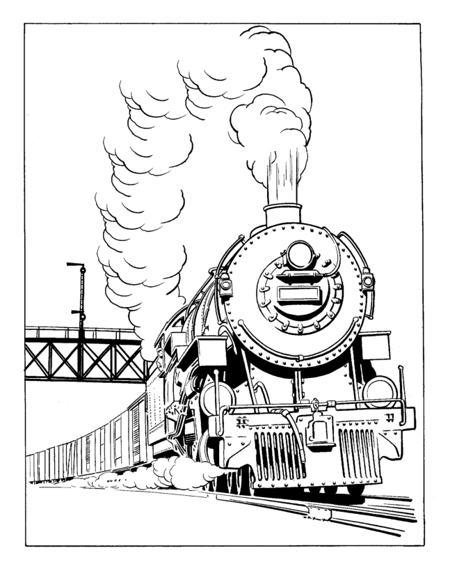 670x820 Steam Locomotive Coloring Pages