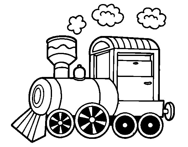 600x470 Steam Locomotive Coloring Page