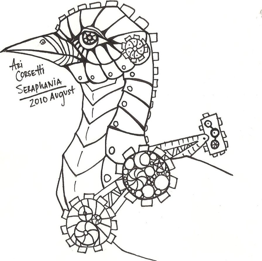 895x892 Steampunk Bird By Seraphania