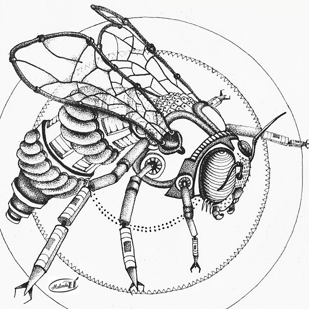 618x618 Steampunk Bee By Malvadali