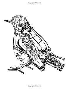 236x305 Steampunk Style Lizard. Mechanical Animal. Coloring Book For Adult