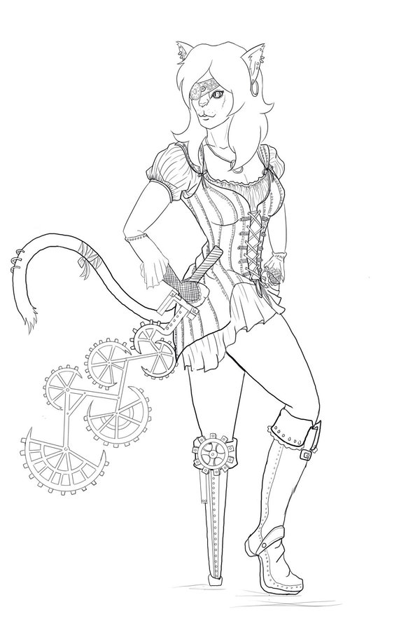 600x896 Steampunk Cat Pirate By Ketchupgoddess