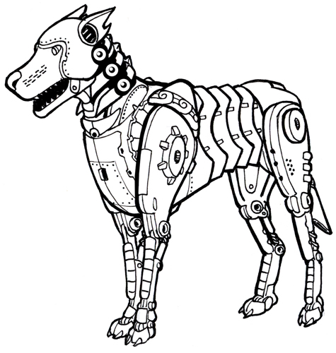 475x500 Steampunk Dog Ink Final By Legato895 On Cat Robot