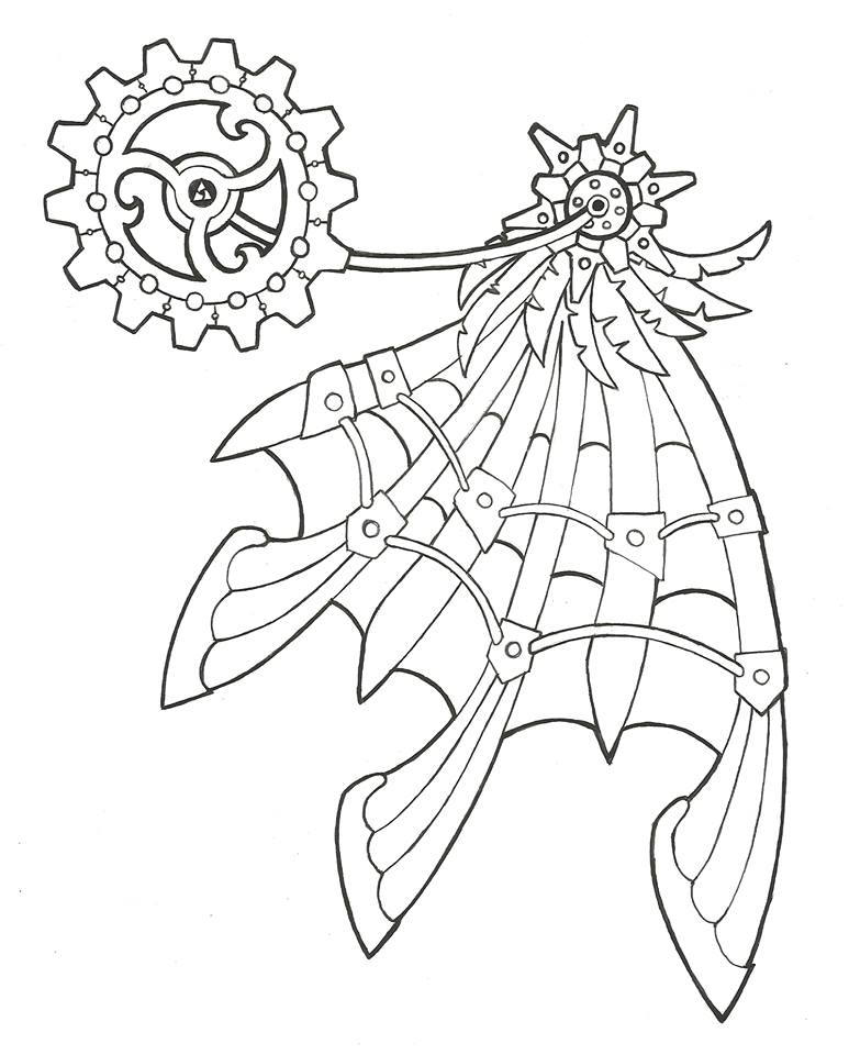 773x960 Steampunk Clock Drawing