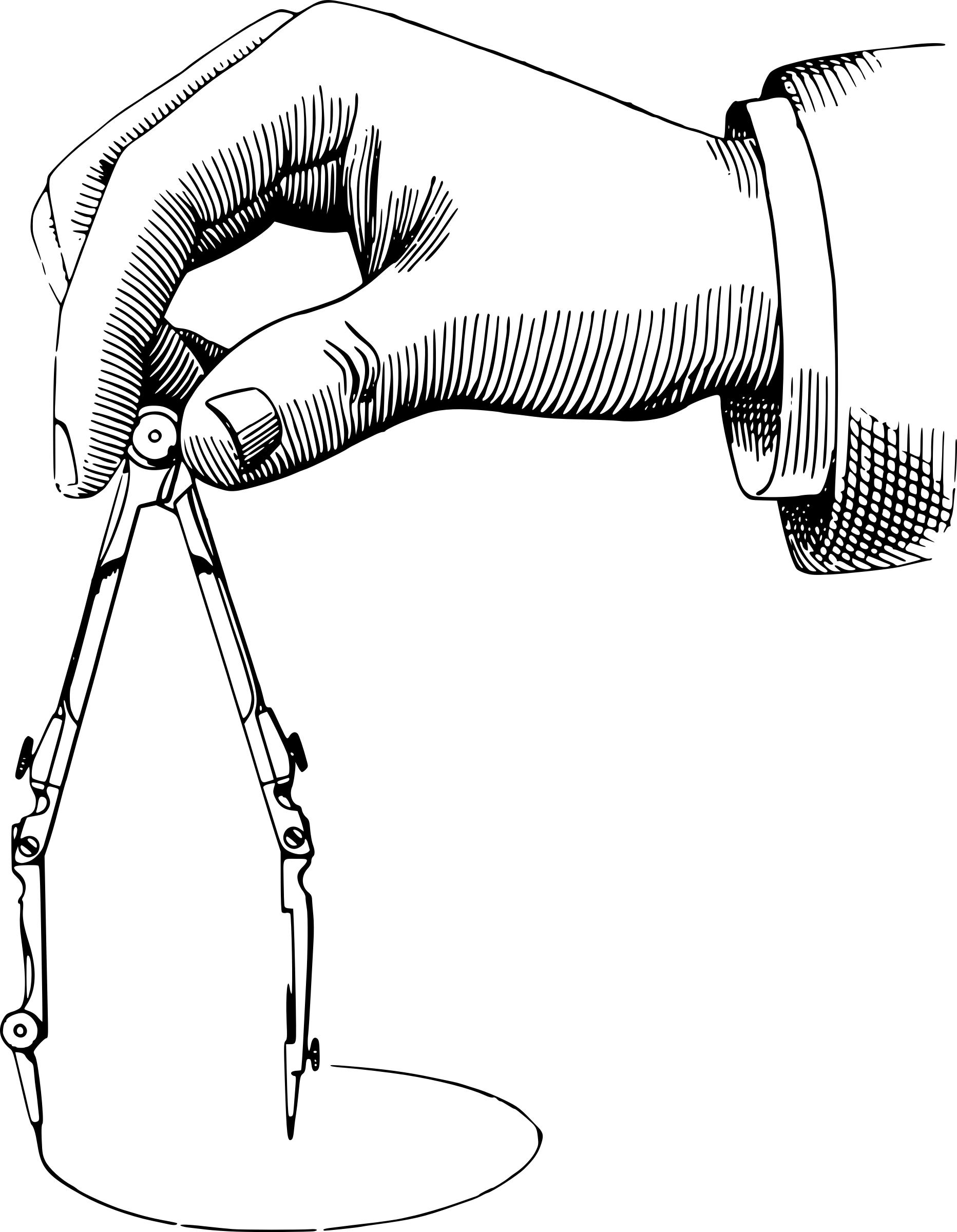 1864x2400 Hand With Drawing Compass Icons Png