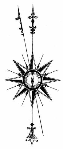 205x480 Watercolor Steampunk Clipart Compass Rose