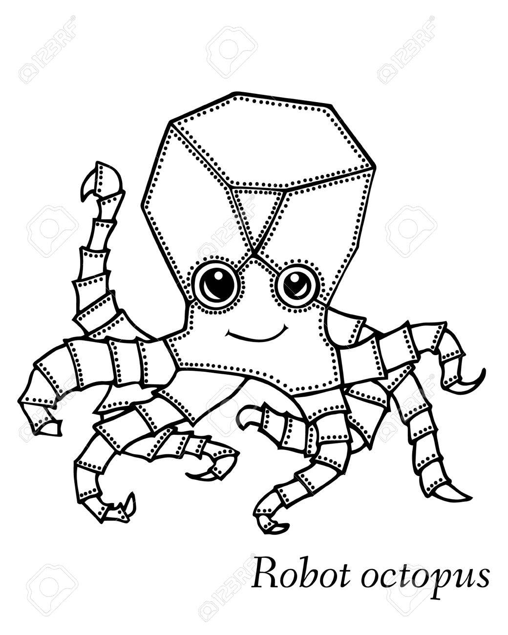 1040x1300 Marine Drawings. Vector Illustrations Robot Inhabitants