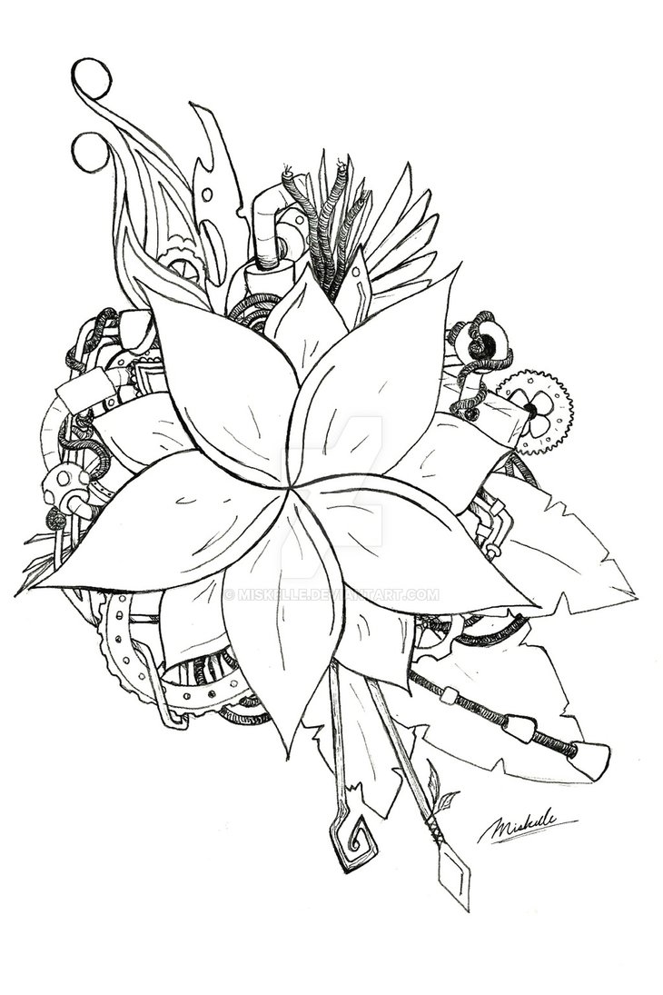 730x1095 Steampunk Flower By Miskelle