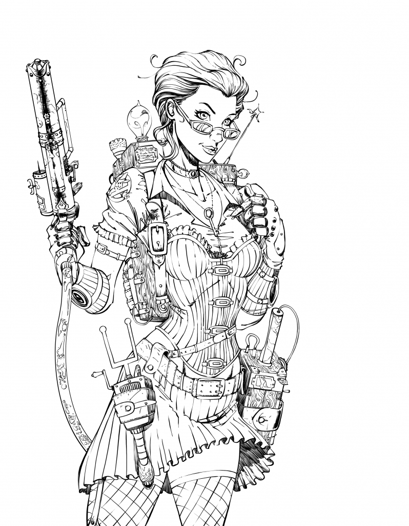 798x1024 Steampunk Girl Drawing Images About Coloring Pages
