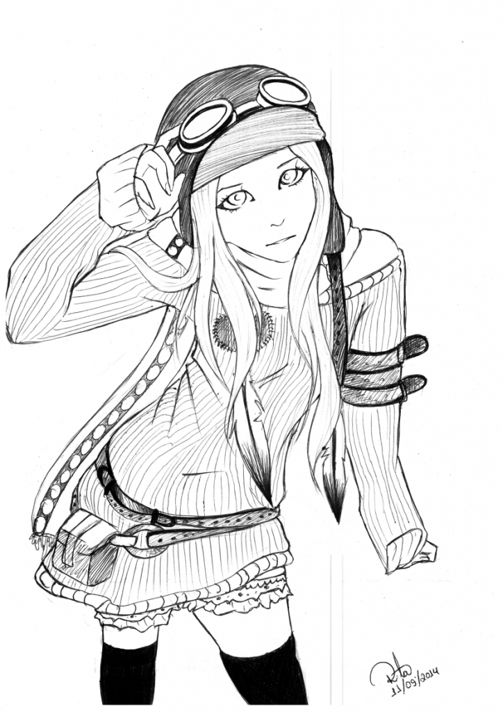 724x1024 Steampunk Girl Drawing Cute Steampunk Girlritadecassia