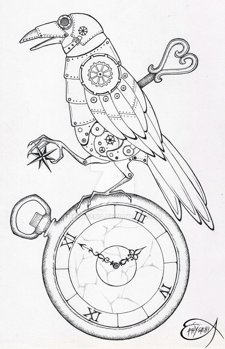 Steampunk Adult Dragon Coloring Page Coloring Pages