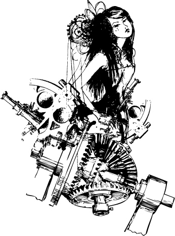 346x467 Steampunk Gear Girl By Loloraven