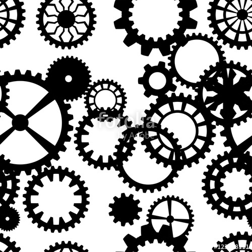 500x500 Steampunk Seamless Pattern With Clock Wheels Stock Image