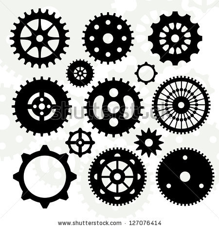 450x470 Set Of Gears Vector Silhouettes