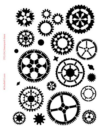 347x450 Gears Stencil By Studior12 Steampunk Art