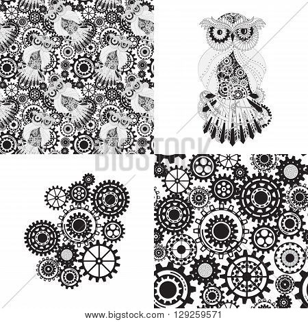 450x470 Black Gears, Steampunk Seamless Image Amp Photo Bigstock