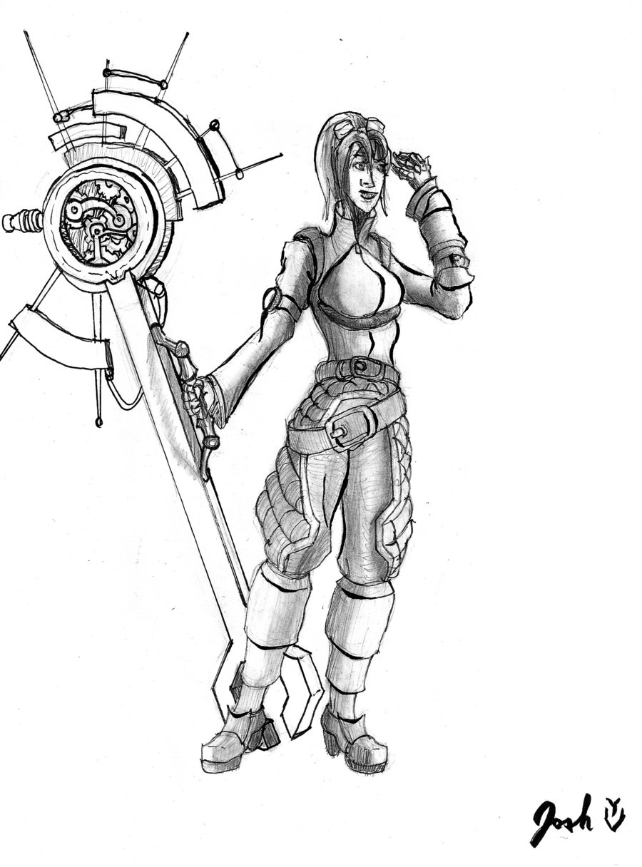 900x1216 Steampunk Engineer Girl By G Falcondx