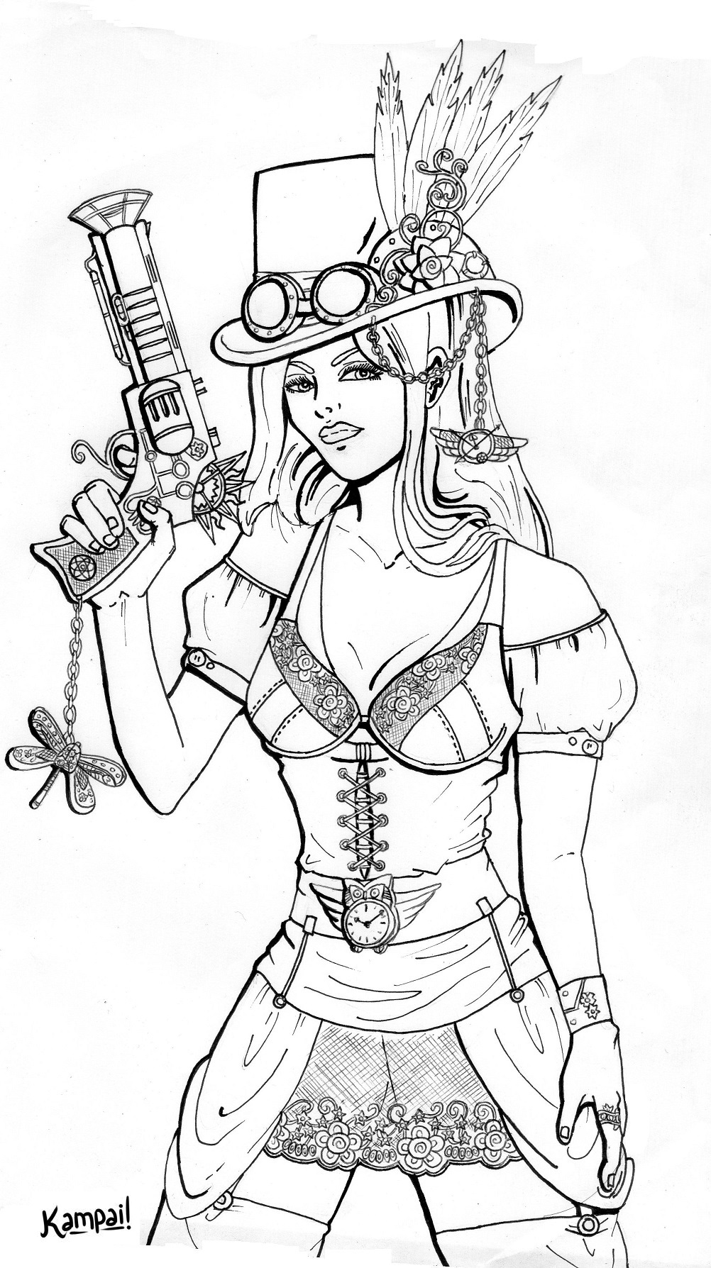 1002x1788 Steampunk Girl By Kampaigroup