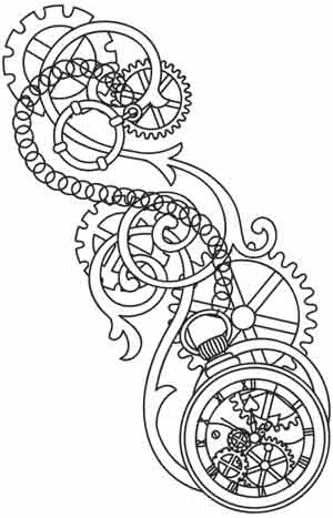 300x467 Drawn Gears Steampunk Pocket Watch