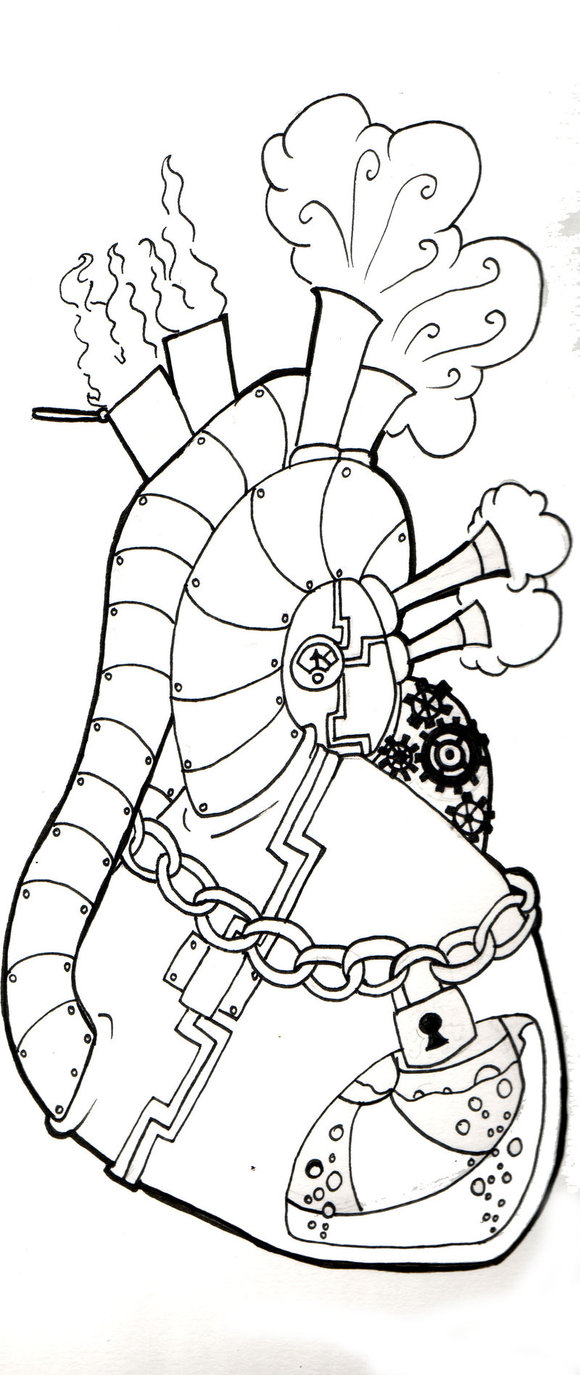 580x1375 Steampunk Heart Tattoo Req. By Jewbee
