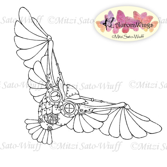 570x570 Steampunk Owl By Aurorawings